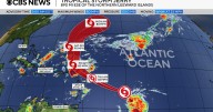 Tropical Storm Jerry, churning over central Atlantic, could become hurricane. Maps show its projected path.