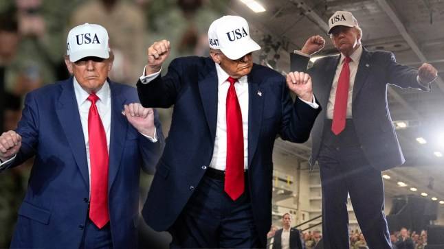 Donald Trump busts out his signature dance moves during bizarre appearance in Japan