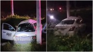 Taxista resulta gravemente herido tras chocar contra poste en la carretera Mérida
