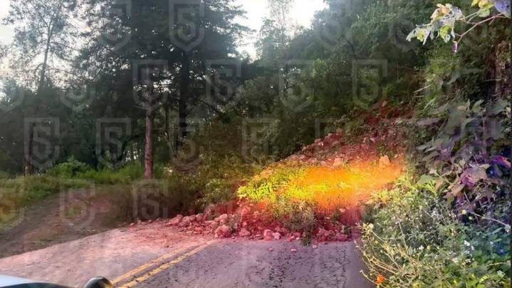 Derrumbe bloquea la carretera Toluca–Ciudad Altamirano en Temascaltepec