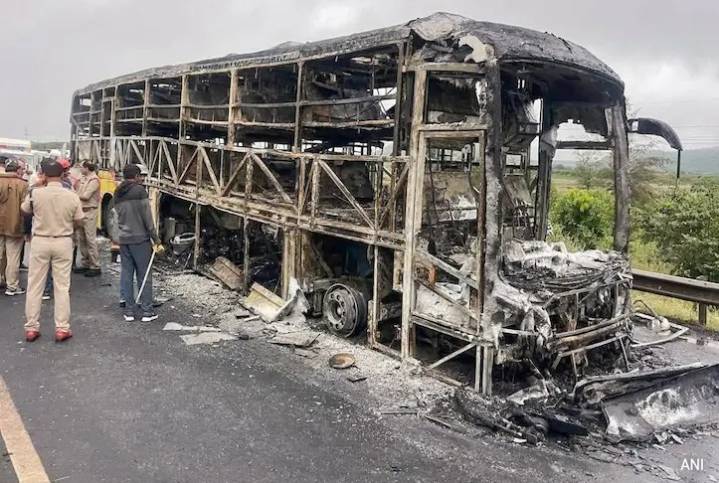 Driver Fled As Fire Engulfed Andhra Bus; Smartphones Onboard Fueled Blaze, Say Officials