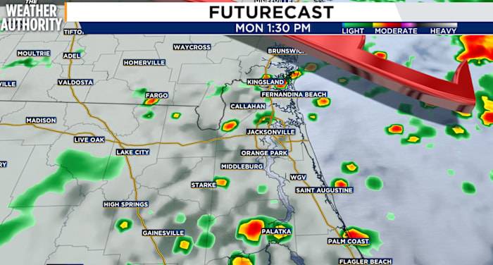 Warm and stormy Monday with highs near 80 before cooler days settle in