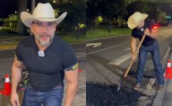 Tiktoker “El Potro” tapa su primer bache en CDMX y causa furor en la red
