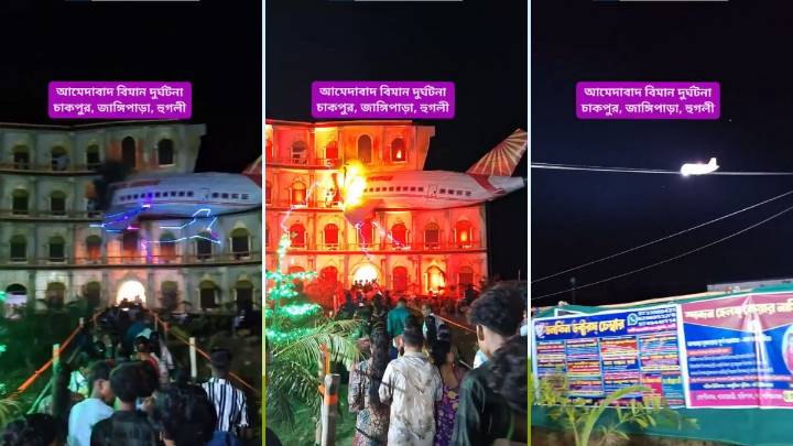 WATCH | Air India crash-themed Durga Puja pandal seen in viral video; netizens react