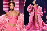 Gigi Hadid wows in pink petals and lace on the 2025 Victoria's Secret Fashion Show runway