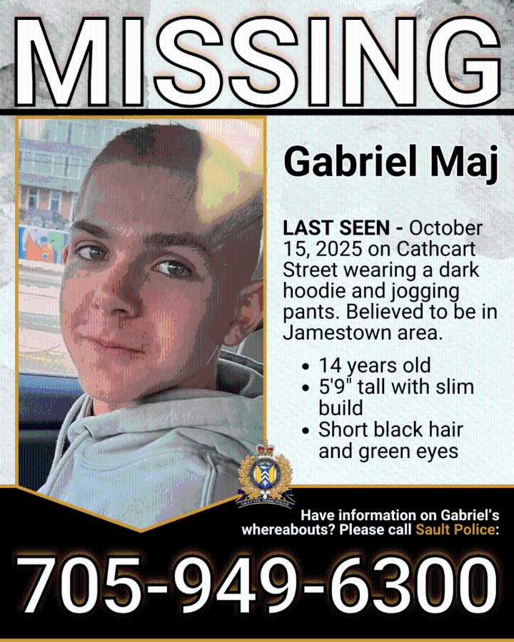 Sault teen last seen on Cathcart Street