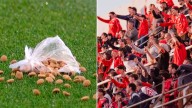 Los hinchas de Independiente les tiraron comida para perros a sus propios jugadores