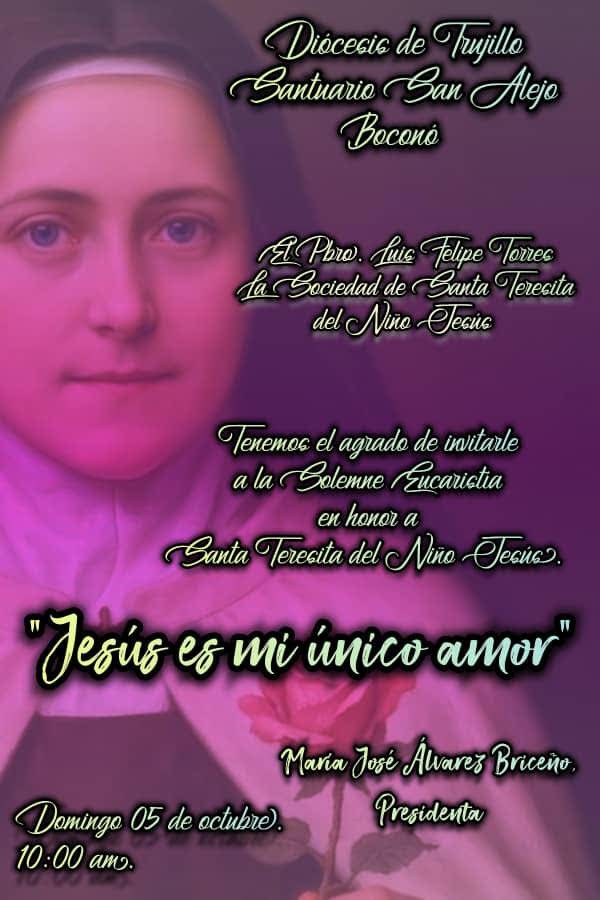 Invitan a festividades por Santa Teresita en Boconó