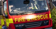 Vehicle fire closes country road near Coventry