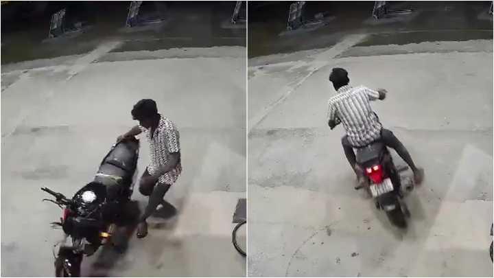 Kurnool bus fire: Viral CCTV footage shows reckless biker moments before inferno