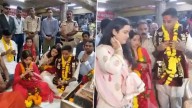 Cricket Suryakumar Yadav, Wife Devisha Shetty Visit Shree Mahakaleshwar Temple in Ujjain, Team India T20I Captain Spotted Taking Blessings (Watch Video)