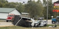 Both drivers hospitalized after dump truck-SUV crash in South Pekin