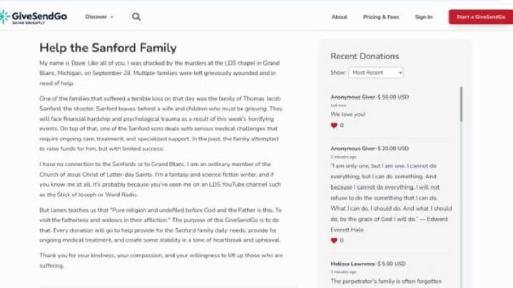 More than $200K raised for Michigan church attack suspect's family