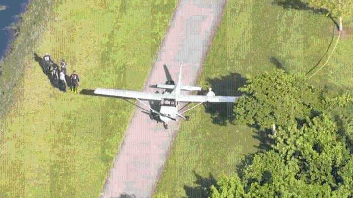 Small plane makes emergency landing on trail in North Lauderdale