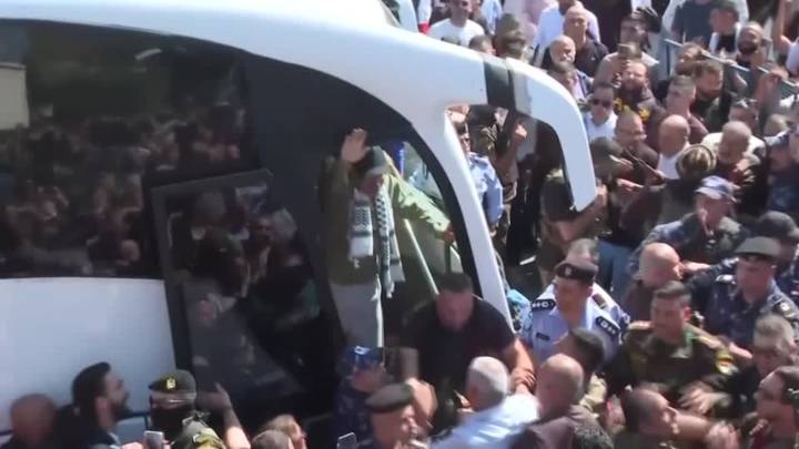 Palestinian prisoners released by Israel arrive in Ramallah