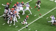 Vikings missed field goal apparently struck a cable