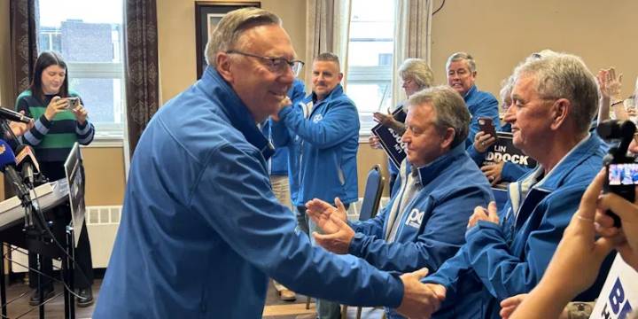 PC Leader Makes Campaign Stop in GF-W on Way Back to District