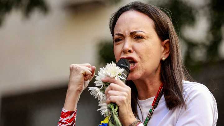 A líder opositora de Venezuela María Corina Machado, premio Nobel da Paz