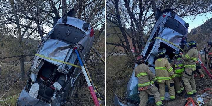 WATCH: Southern Colorado firefighters team up to respond to car crash
