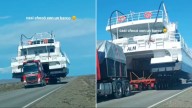 Un barco gigante atravesó la Ruta 40 y casi provoca un choque
