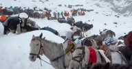 Hundreds of hikers are trapped on Mount Everest after a snowstorm