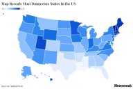 Map Reveals Most Dangerous States In the US %%page%% %%sep%% %%sitename%% Map reveals most dangerous states in the US