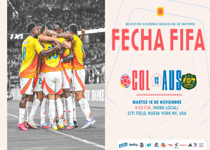 Colombia enfrentará a Australia en amistoso, el 18 de noviembre, en el Citi Field de Nueva York