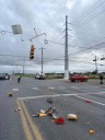 Power lines fall after truck strikes traffic light in Edinburg