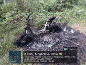 Scooty set ablaze by unidentified miscreants in Nongpoh