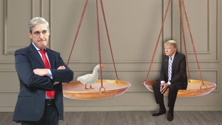 Mueller Orders Trump To Sit On Scale To See If He Weighs The Same As A Duck