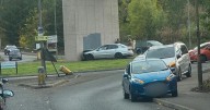 Midlothian man rushed to hospital following rush hour crash on busy roundabout