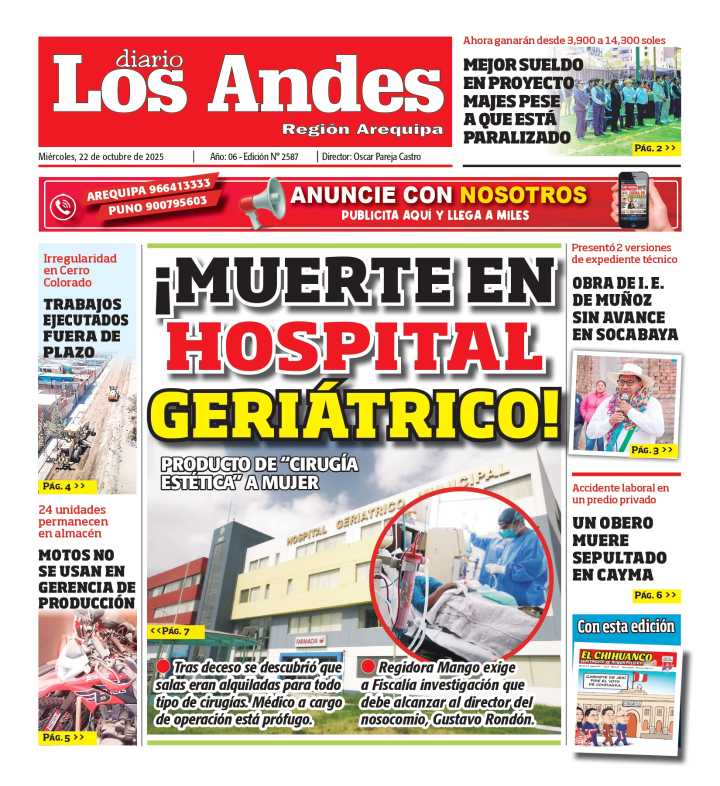 AREQUIPA: Diario Los Andes 22/10/2025
