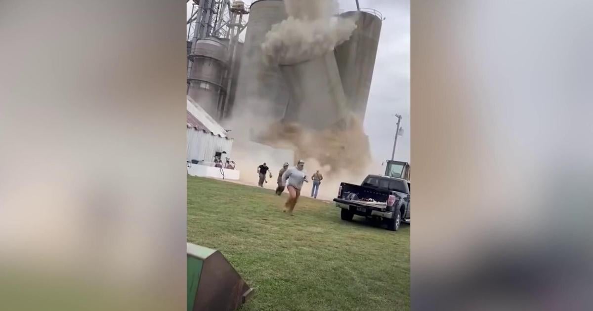 VIDEO: Grain elevator collapses in Martinton, knocks out power