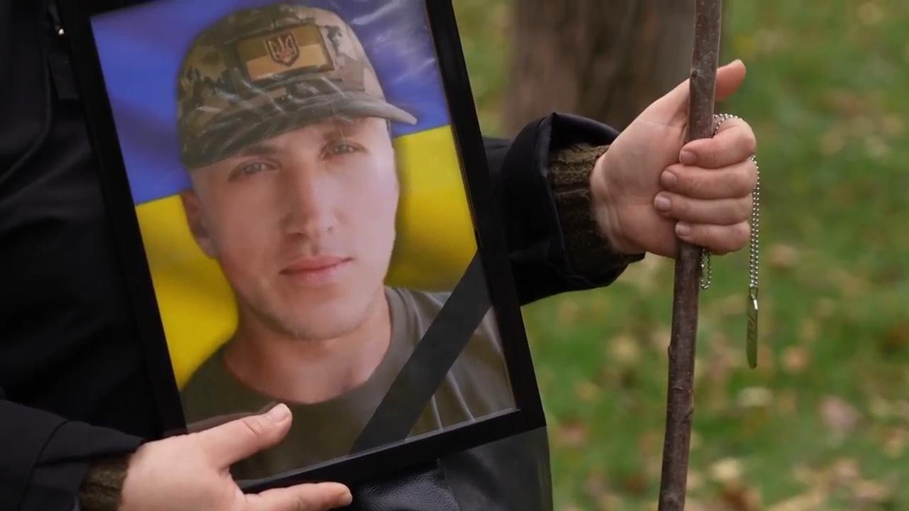 Mothers and wives of fallen Ukrainian soldiers plant trees to remeber their sacrifice