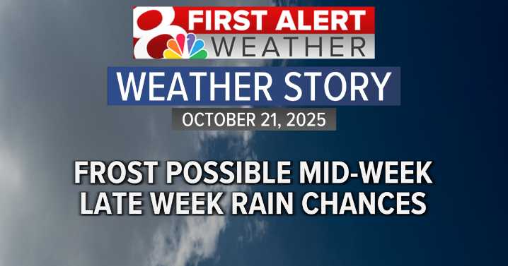 Forecast: Frost possible mid-week, late week rain chances