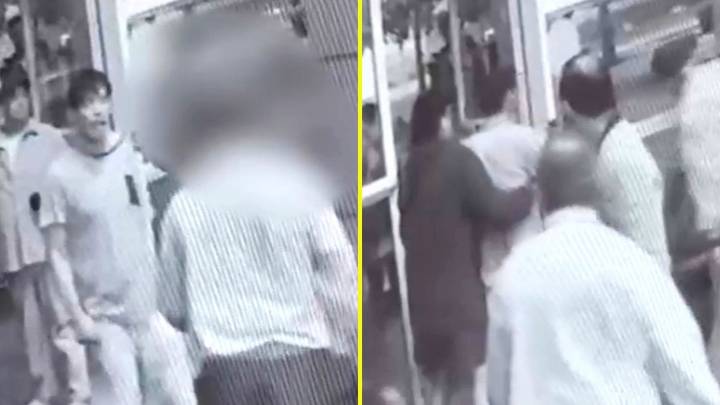 Video muestra agresión a conserjes en edificio del centro de Santiago: Residente pateó a uno de ellos y lo botó al suelo