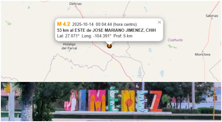 Tembló en Jiménez; detectaron sismo de magnitud 4.2°