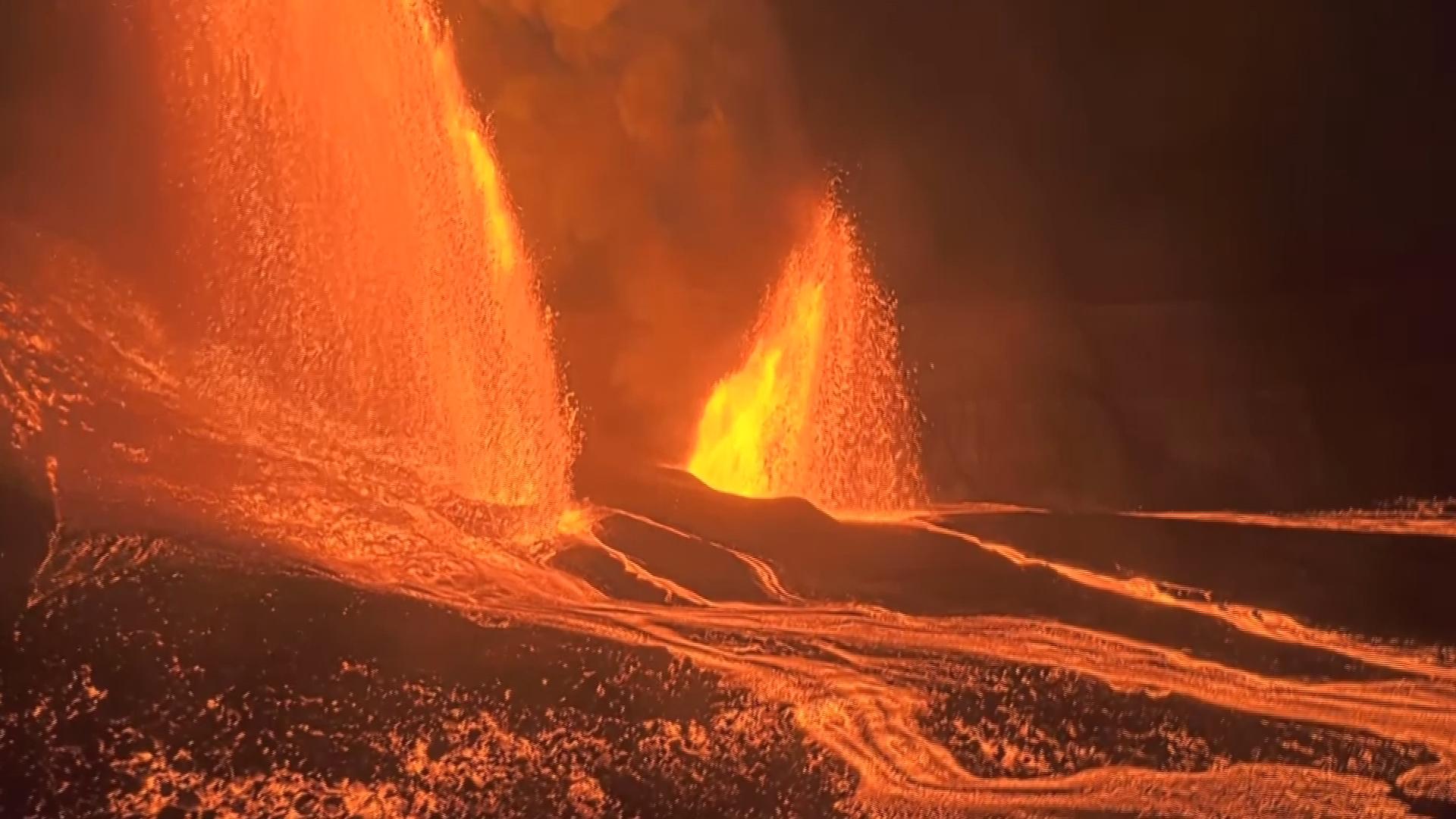 Kilauea volcano spews lava during latest eruption in Hawaii