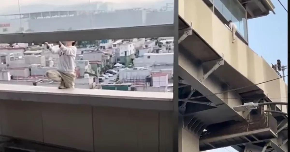 VIDEO: policías salvan a joven que intentó quitarse la vida en la estación Periférico Oriente de la Línea 12 del Metro