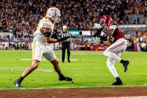 No. 6 Alabama stifles No. 11 Tennessee 37-20 for its 4th straight win over a ranked team