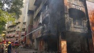Massive fire at apartment complex near Delhi’s RML hospital