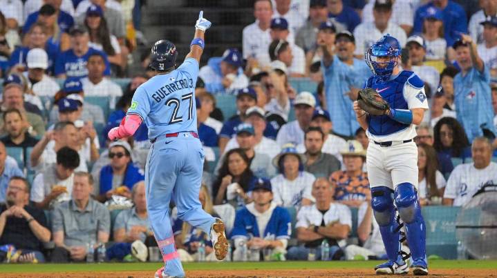 Blue Jays’ Vladimir Guerrero Jr takes Shohei Ohtani deep in third inning