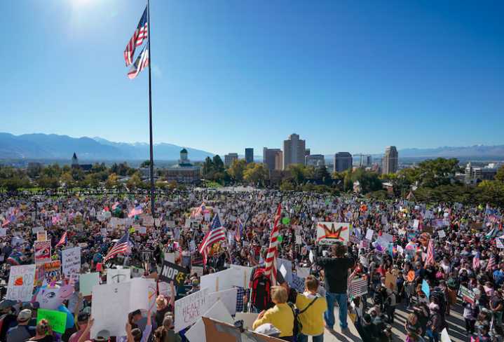 Thousands gather at Utah Capitol and other Utah cities for No Kings protests