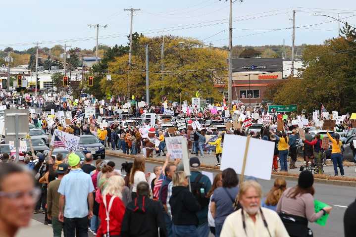 Watch: Aerial video of ‘No Kings’ protest in DeWitt