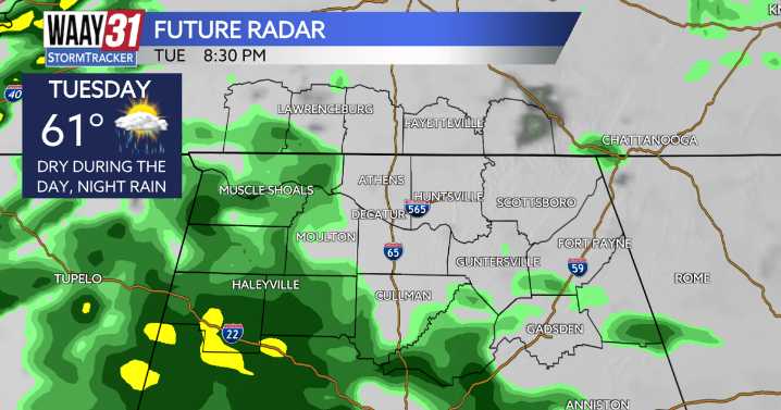 Cloudy and mostly mild now, rain-maker arrives this evening