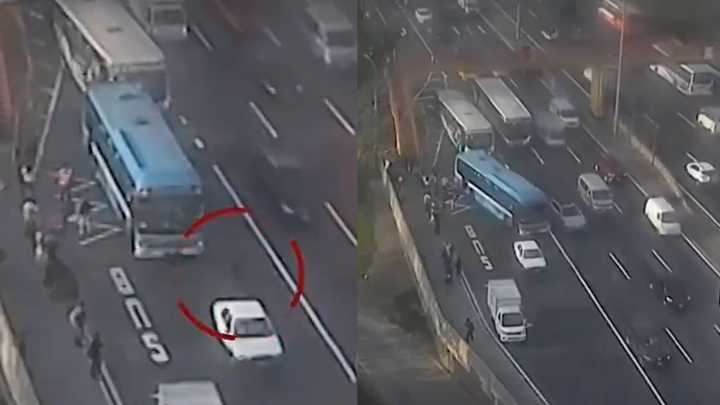San Borja: Chofer de transporte público atropelló y mató a taxista que le reclamó por chocarle (VIDEO)