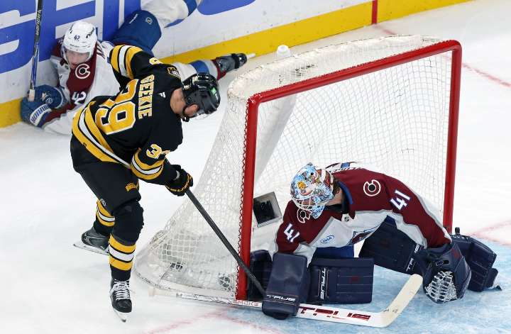NHL roundup: Geekie’s hustle goal helps Bruins beat Avalanche to halt six