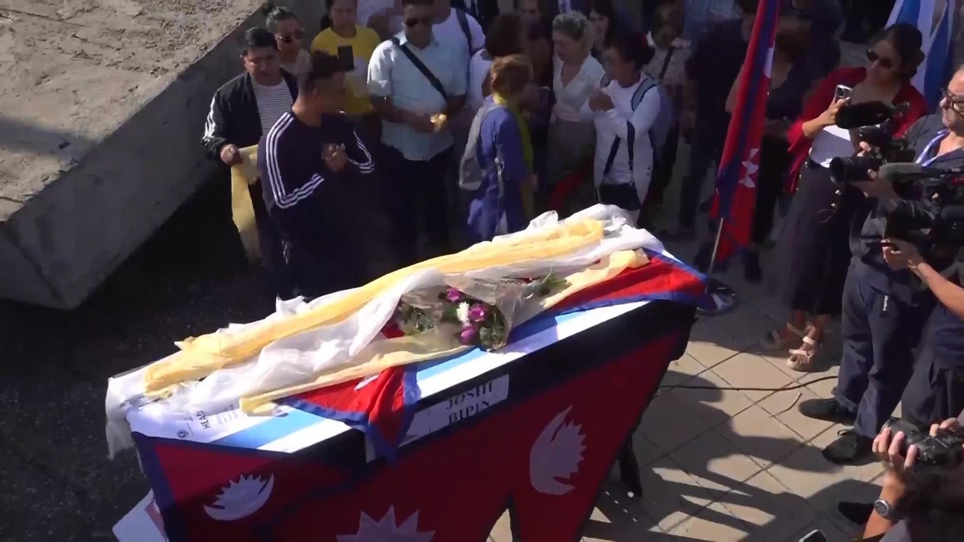 Israel holds a farewell ceremony for a Nepali hostage whose remains were released by Hamas