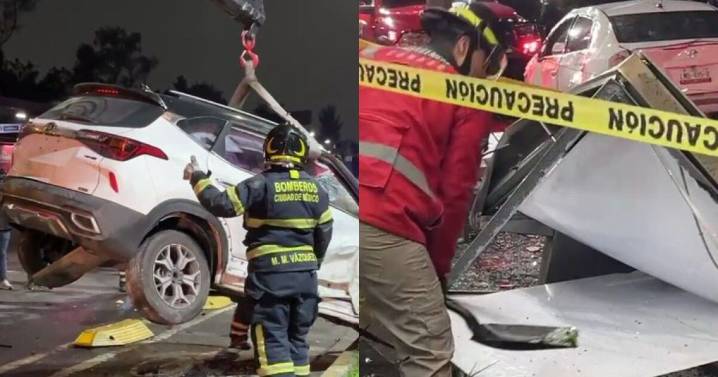 Mientras dormía: mujer protagoniza choque en Calzada de Tlalpan y conductor derriba poste en Eduardo Molina