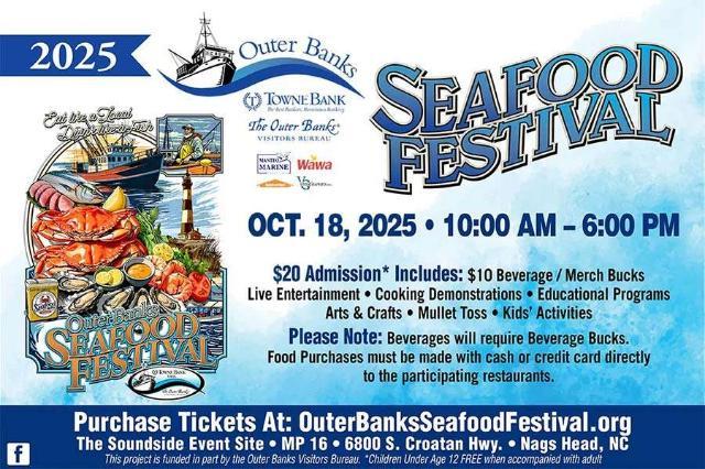 The Outer Banks Voice -   Plenty of seafood, live music, local arts and crafts vendors, and so much more at the Outer Banks Seafood Festival